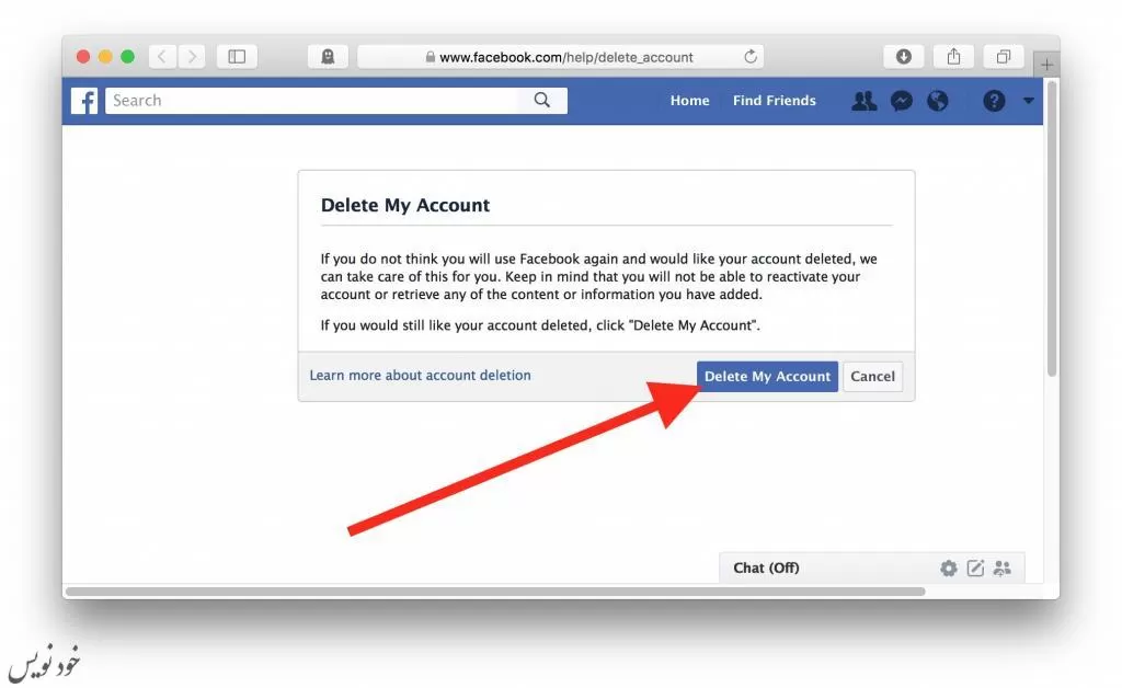 حذف اکانت فیسبوک به دو شکل موقت و دائمی (دیلیت اکانت فیس بوک بدون داشتن پسورد) |آموزش تصویری