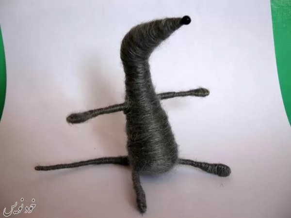آموزش ساخت چند نوع عروسک موش با کنف، کاموا و کاغذ