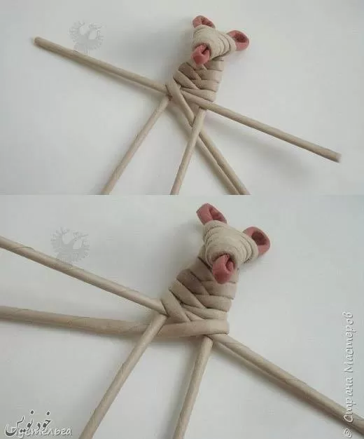 آموزش ساخت چند نوع عروسک موش با کنف، کاموا و کاغذ