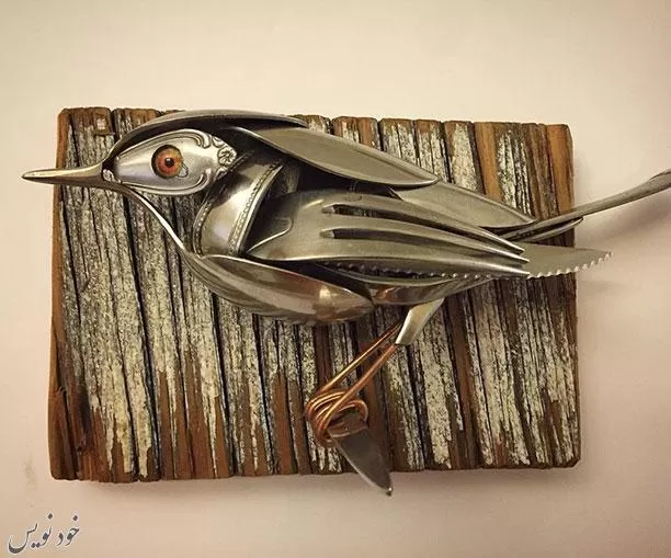 کاردستی با فلز: مجسمه پرنده های قاشقی با مت ویلسون
