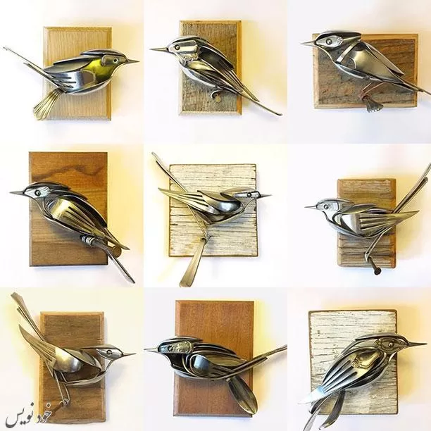 کاردستی با فلز: مجسمه پرنده های قاشقی با مت ویلسون