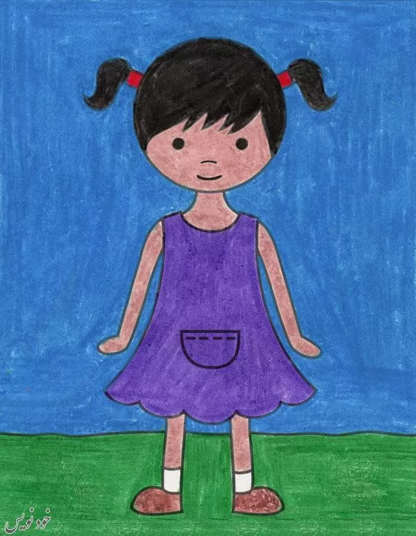 مجموعه نقاشی روز دختر برای کودکان برای رنگ آمیزی