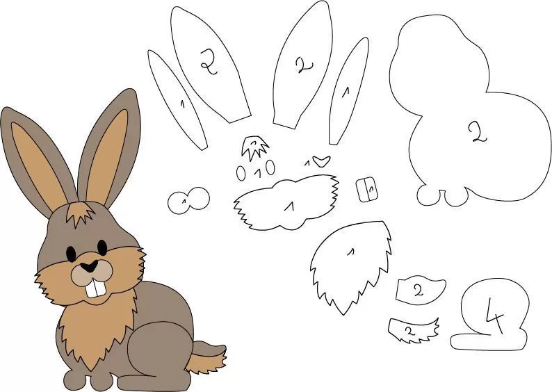 آموزش دوخت خرگوش نمدی با الگو | ساخت عروسک نمدی