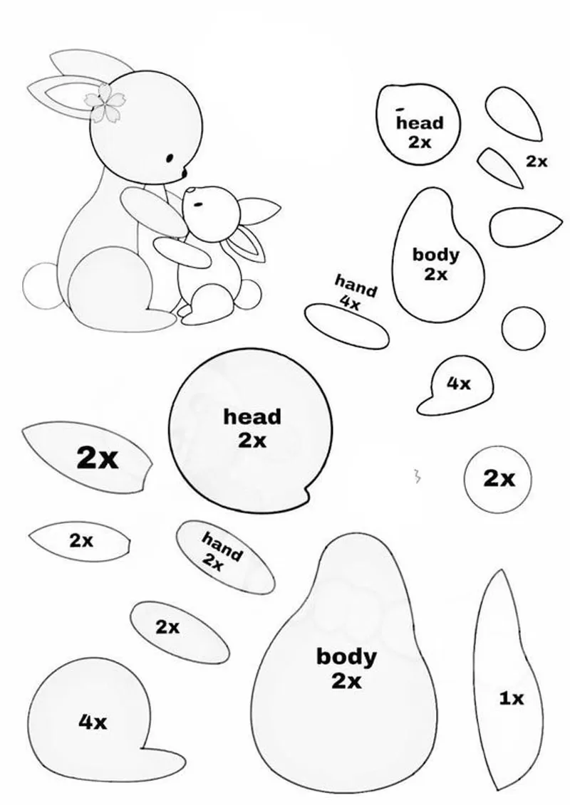 آموزش دوخت خرگوش نمدی با الگو | ساخت عروسک نمدی