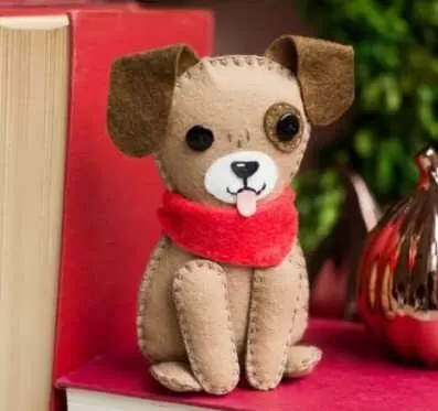آموزش ساخت عروسک سگ نمدی ساده با الگو | آموزش تصویری