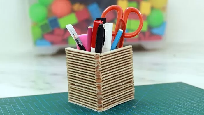 کاردستی جامدادی با چوب بستنی + ایده برای ساخت کاردستی زیبا |آموزش تصویری