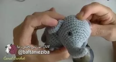 آموزش عروسک بافتنی فیل + تصویری