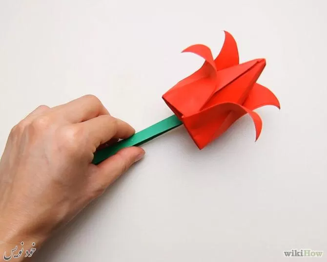 آموزش ساخت گل لاله کاغذی برای ولنتاین و دهه فجر
