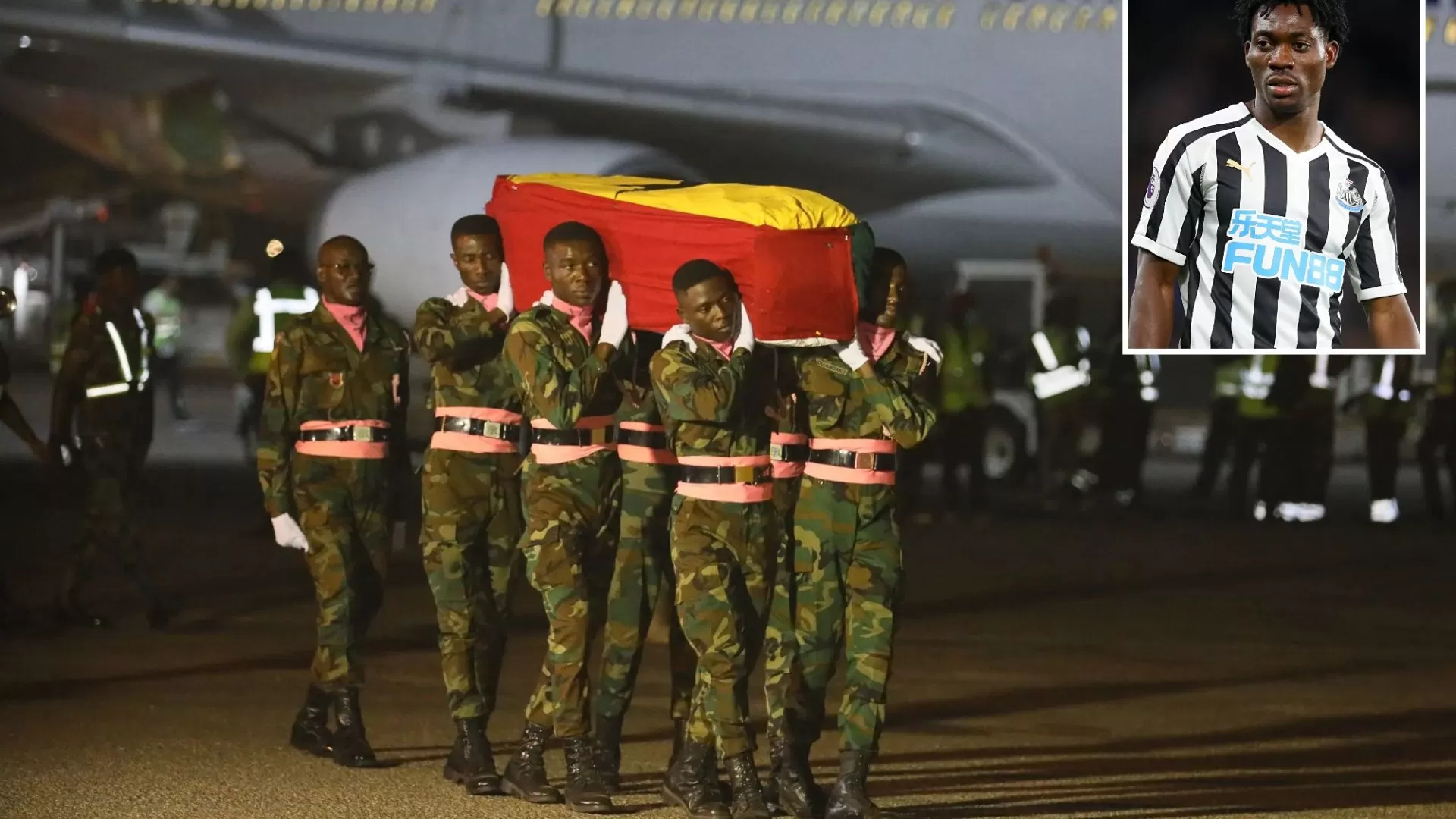 ورود پیکر آتسو به غنا با گارد احترام نظامی (عکس)
