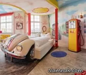 هتل 8 سیلندر زیبا با بدنه اتومبیل های قدیمی + تصاویر