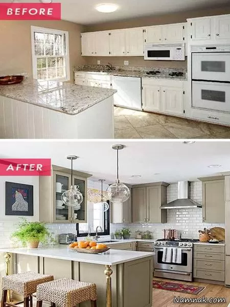 قبل و بعد آشپزخانه 