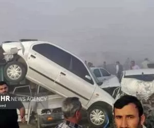 تصادف زنجیره ای درآزادراه زنجان 6 مصدوم برجا گذاشت