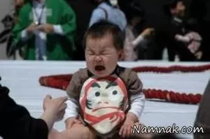 مسابقه عجیب گریه کردن نوزاد در ژاپن + تصاویر