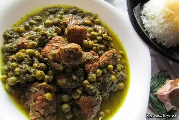 خورش نخود سبز و شوید