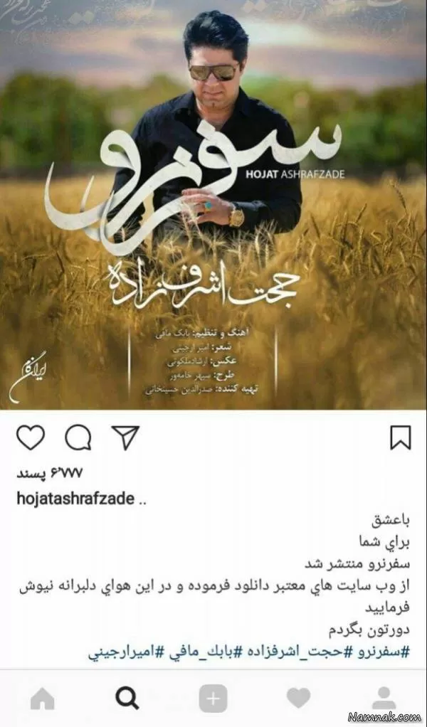 حجت اشرف زاده در گندم زار