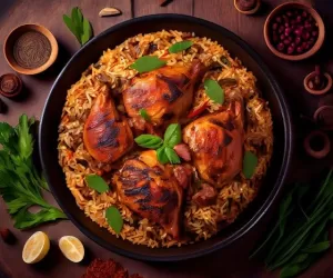 طرز تهیه مجبوس عربی اصل با مرغ + ادویه مجبوس