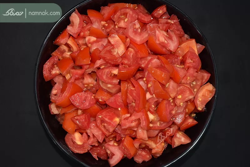 خرد کردن گوجه