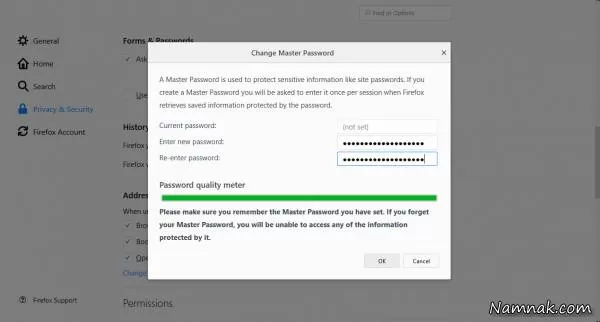 افزونه Master passwsord 