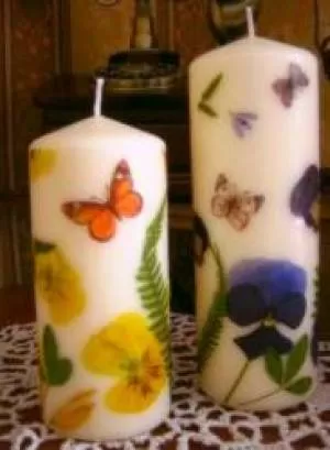 آموزش تصویری تزیین شمع با برگ گل 