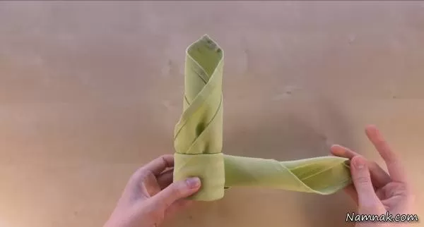 آموزش دستمال به شکل گل رز