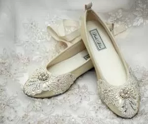 مدل کفش عروس شیک و جذاب بدون پاشنه