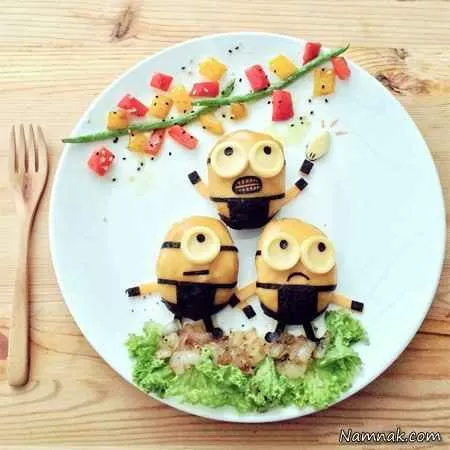 تزئین غذای کودک با بازی مینیونز