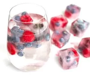 تزیین یخ با میوه و گل برای شربت در تابستان + تصاویر