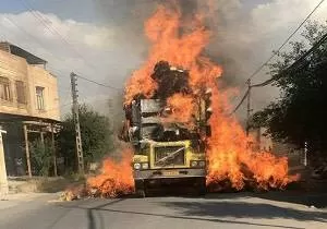پسر جوان کامیون پدرش را در تهران آتش زد