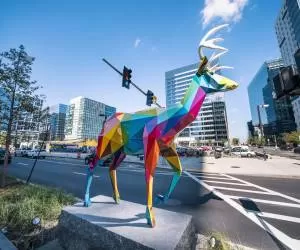مجسمه های هندسی رنگارنگ در خیابان های بوستون