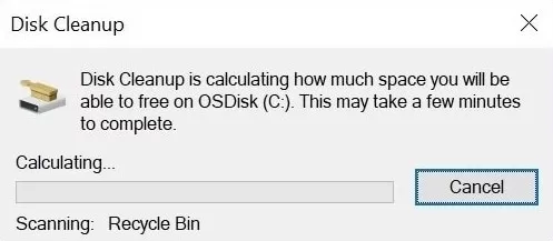 پنجره Disk Cleanup