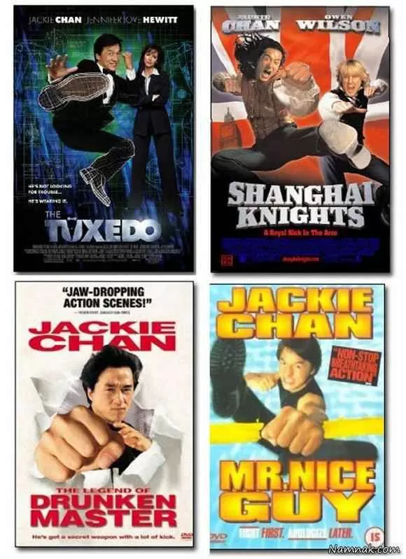 جکی چان با ژست هایی جالب در فیلم هایش