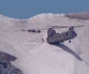 نجات کوهنورد توسط خلبان آمریکایی در ارتفاع 3352 متری + فیلم