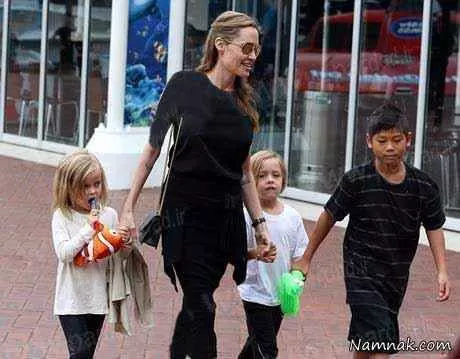 عکس آنجلینا جولی و فرزندانش در استرالیا