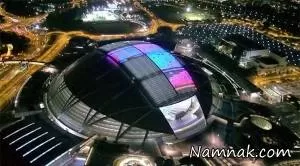 بزرگترین ورزشگاه گنبدی جهان با سقف و نمایشگر LED